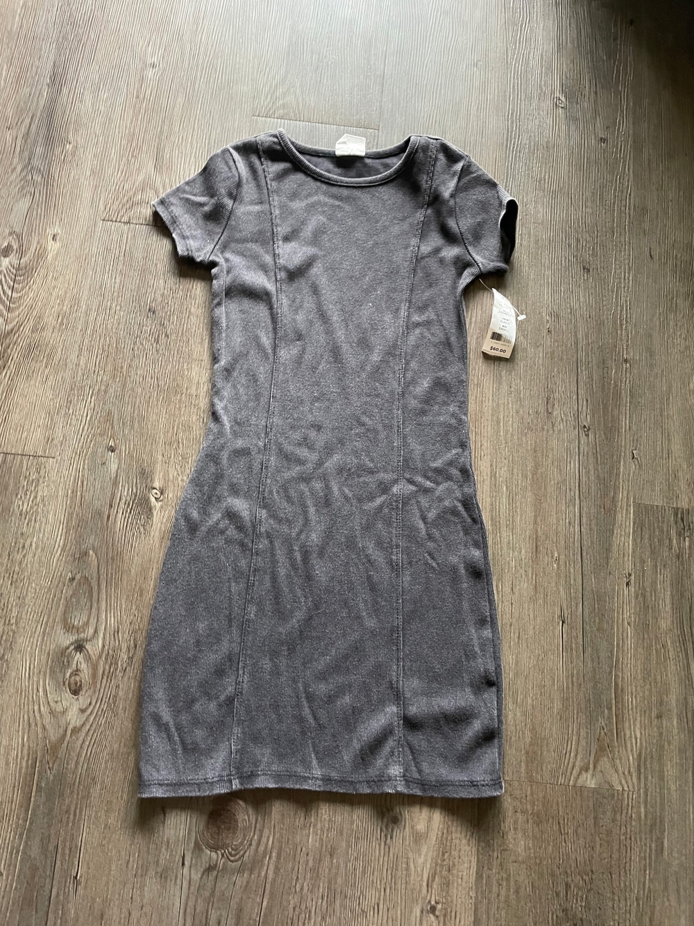 Self Esteem Charcoal Short-Sleeve Knit Dress